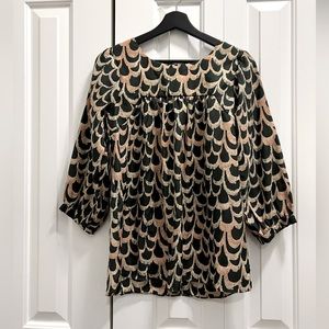 Silky Top with Feather Pattern